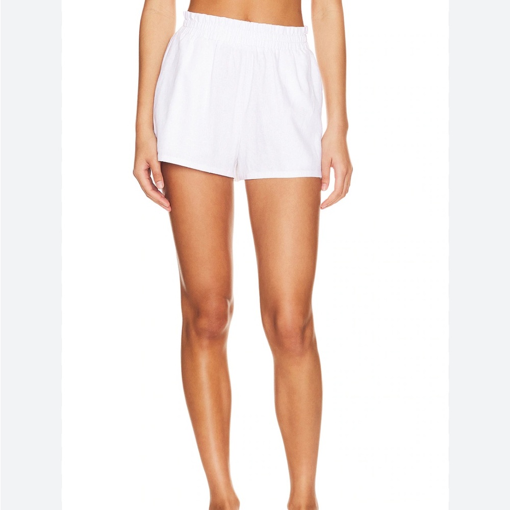 Revolve LNA High Waist White Shorts